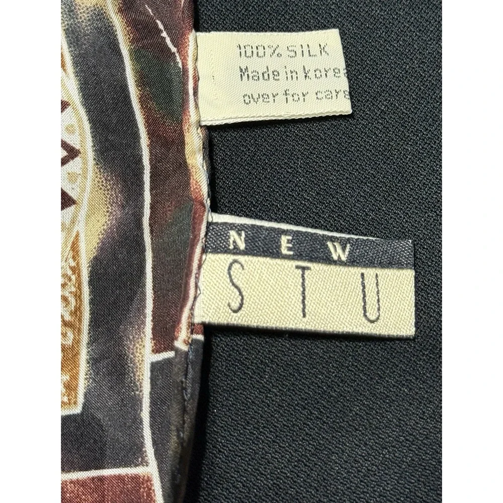 Vintage New York Studio 100% Silk Scarf Women's Multicolor Medallion Print Long